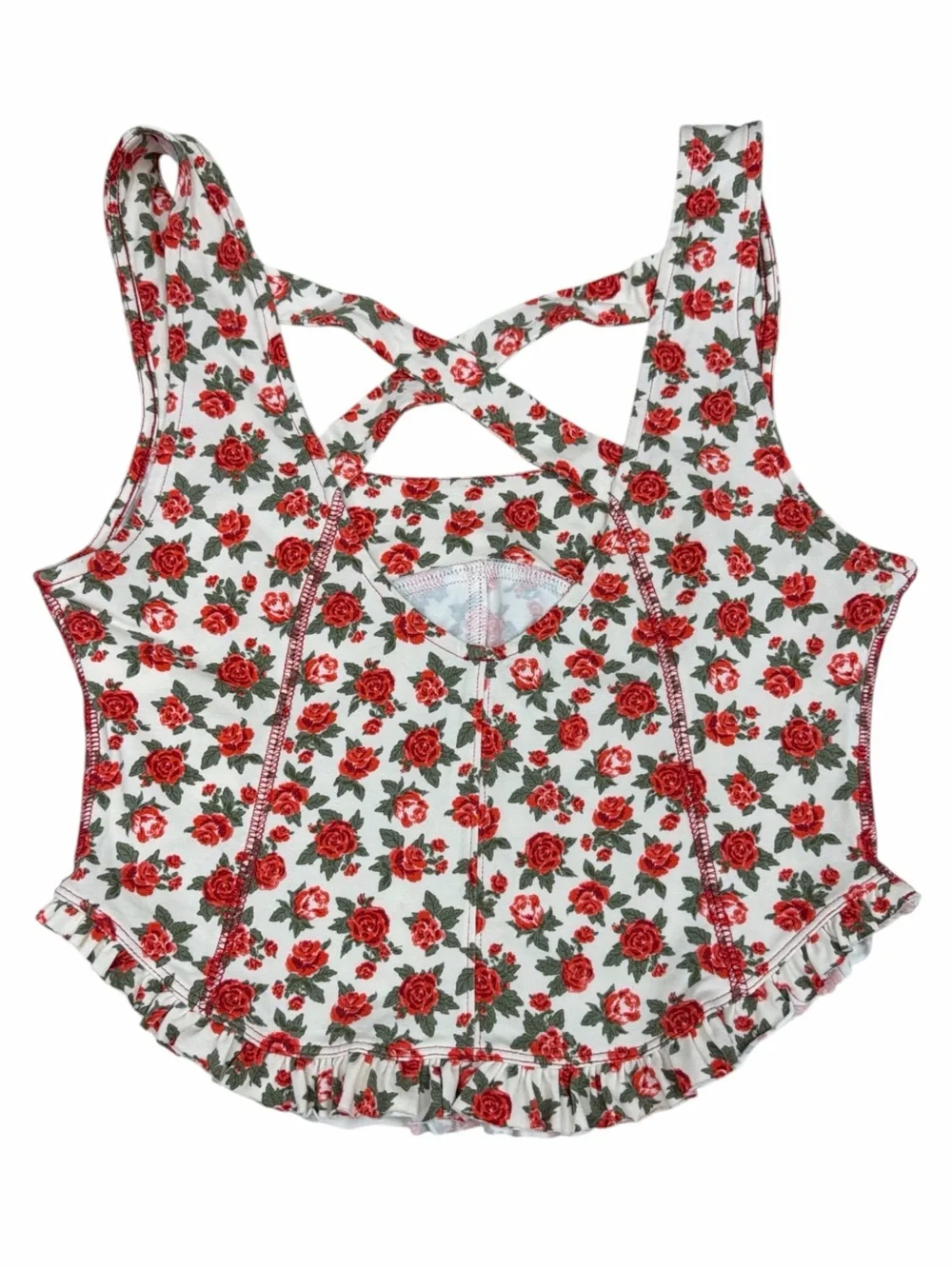 Free People Floral Rose Print Crop Top